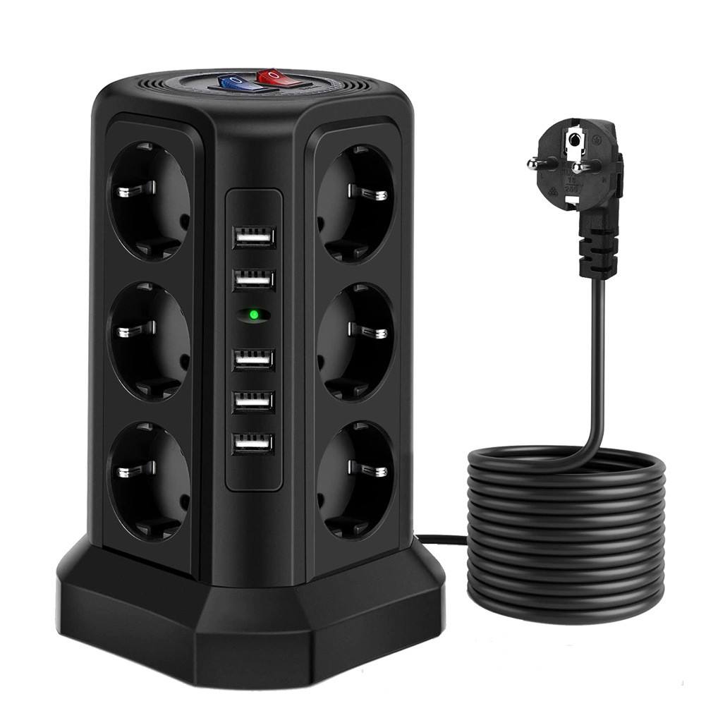 Tower Power Strip with USB Ports